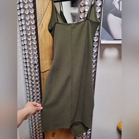 Olive Green Dress M - Picture 2 of 4